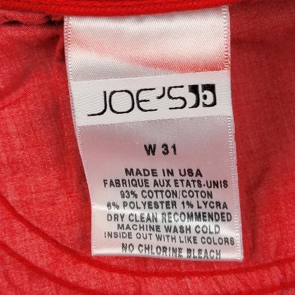 Joe's Jeans Shorts Aztec Embroidery Waist Frayed Cut Off Denim Sz 31 Red - Picture 4 of 6